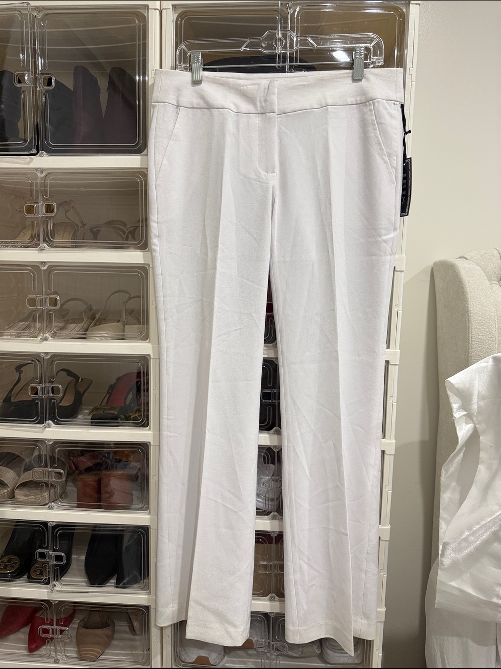 iris White Wide-Leg Ponte Pants